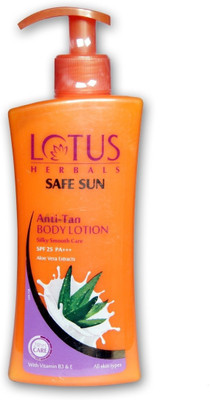 LOTUS HERBALS herbal Safe Sun Anti Tan Body Lotion Spf 25+++(250 ml)