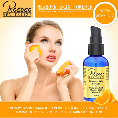 

Rococo Newborn Skin Forever - Hyaluronic Acid + Matrixyl 3000 + Vitamin C Serum 1 Oz(30 ml)