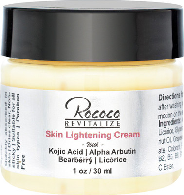 

Rococo Skin Lightening Cream with Kojic Acid Alpha Arbutin Bearberry Licorice - 1oz(30 ml)
