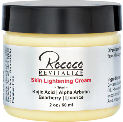 

Rococo Skin Lightening Cream with Kojic Acid Alpha Arbutin Bearberry Licorice - 2oz(60 ml)