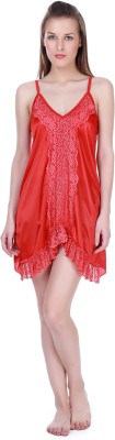 Claura Women Nighty(Red)