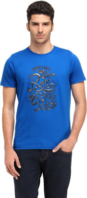 Koolpals Printed Men Round Neck Blue T-Shirt, Royal blue