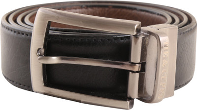 

TIE & CUFFS Men Formal, Party, Casual Black, Brown Genuine Leather Reversible Belt