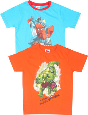 

Marvel Boys Casual T-shirt(Blue, T.blue/orange