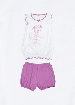 

Disney Minnie Girls Casual Top(White, White/pink