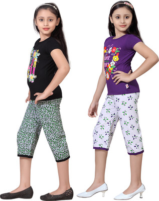 

Sini Mini Kids Nightwear Girls Printed Cotton, Set_tiger666bk_bg_bk_tp_leaf555pur_bg_pur_tp