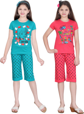 

Sini Mini Girls Casual(Multicolor, Tblue & tpink & tblue & tpink