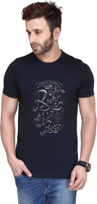 

Koolpals Printed Men Round Neck Blue T-Shirt, Navy