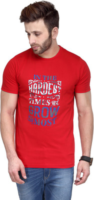 

Koolpals Printed Men Round Neck Red T-Shirt