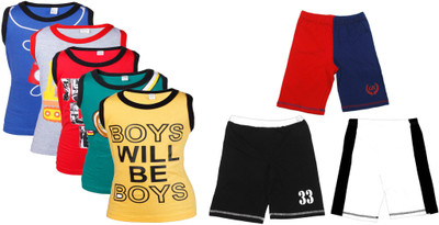 

Gkidz Boys Casual Vest Shorts(Multicolor