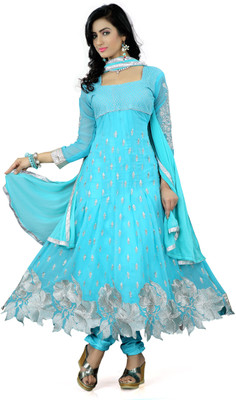 

Kiran Georgette Embellished Dress/Top Material(Un-stitched), Green