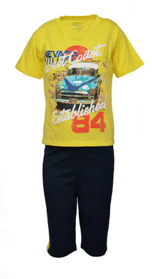 

Pepito Boys Casual T-shirt Three Fourth Pant(Yellow