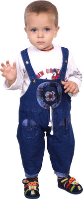 

Ahhaaaa Boys Casual T-shirt Dungaree(Blue