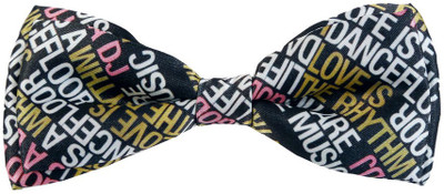

Blacksmith God Is A Djdesign Bow Graphic Print Men's Tie, Black