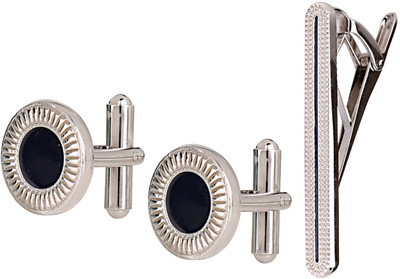 

Park Avenue Metal Cufflink & Tie Pin Set(Silver)