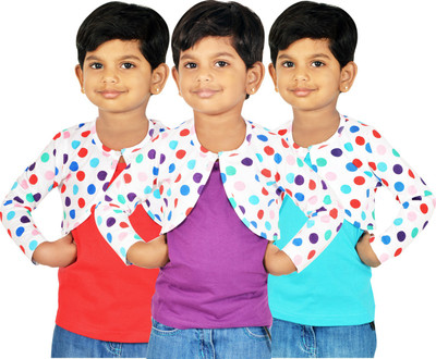 

Gkidz Girls Casual Shrug Vest(Multicolor, White