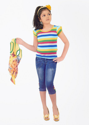 

Hey Baby Girls Party(Festive) T-shirt, Multi colour
