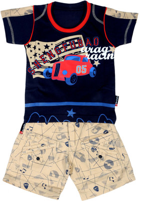 

Hey Baby Boys Party(Festive) T-shirt Pant(Blue