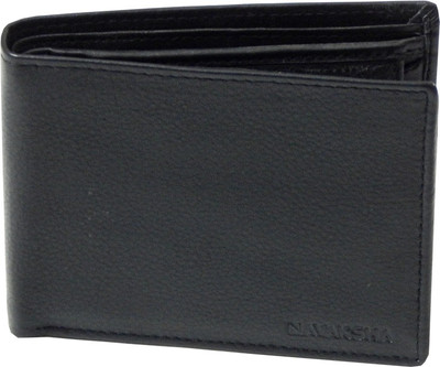 

Navaksha Men Black Genuine Leather Wallet(7 Card Slots)