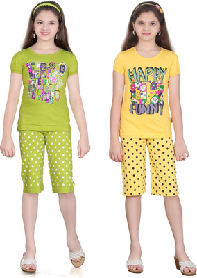 

Sini Mini Girls Casual(Multicolor, Gyellow & megandi & gyellow & megandi