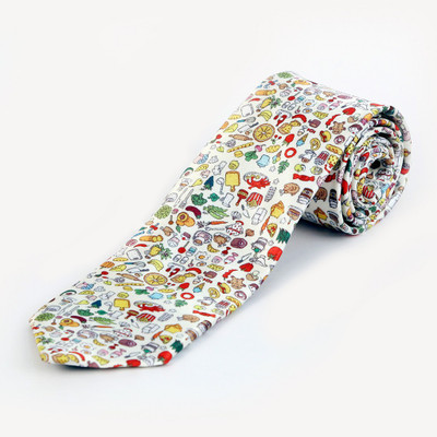 

Blacksmith Food Paradise Design Graphic Print Men's Tie, Multicolor