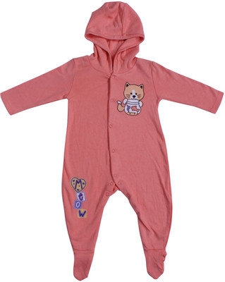 

Indirang Solid Baby Boys Jumpsuit, Orange