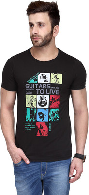 

Koolpals Printed Men Round Neck Black T-Shirt