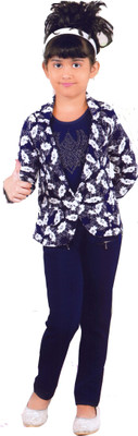 

Hey Baby Girls Party(Festive) Coat Pant(Multicolor