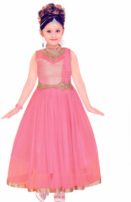 

Hey Baby Girls Party(Festive) Gown Gown(Pink