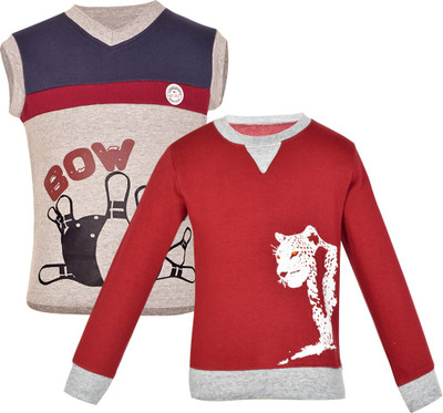 

Gkidz Boys Casual T-shirt(Multicolor, Brown