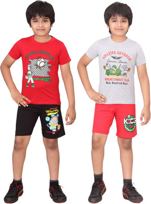 

Dongli Kids Nightwear Boys Printed Cotton(Multicolor), Black & red & red & wmelange