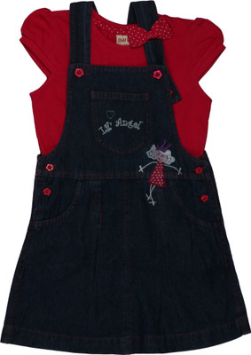 

Childkraft Girls Casual Top Dungaree(Blue