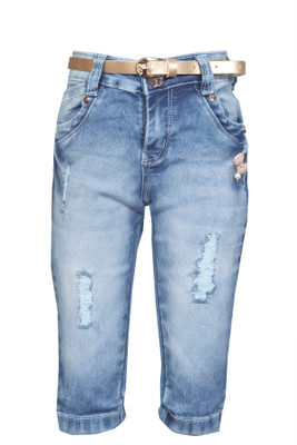 

Fck-3 Girls Casual Capri(Blue, Stone