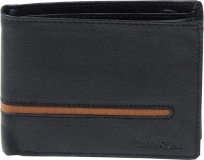 

Navaksha Men Black Genuine Leather Wallet(7 Card Slots)