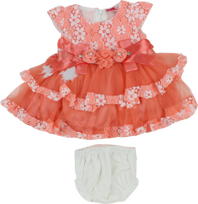 

Flower Child Girls Casual Dress Panty(Orange), Peach