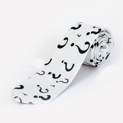 

Blacksmith Questions  Design Graphic Print Men's Tie, Black;white
