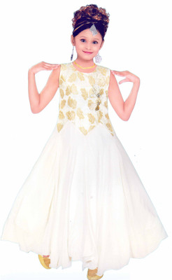 

Hey Baby Girls Party(Festive) Gown Gown(White