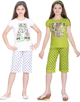 

Sini Mini Girls Casual(Multicolor, Rblue & megandi & megandi & white