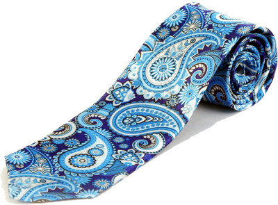 

Blacksmith Mesmerizing Paisley Design Floral Print Men's Tie, Blue