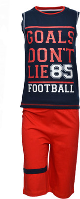 

Pepito Boys Casual T-shirt Three Fourth Pant(Blue, Navy blue