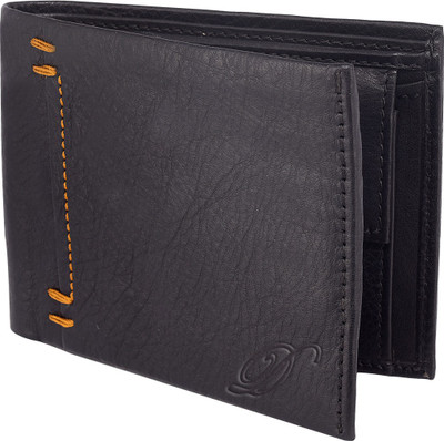 Dezine Men Black Genuine Leather Wallet(4 Card Slots)