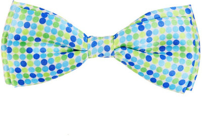 

Blacksmith Multi Blue Dotsdesign Bow Polka Print Men's Tie, Green