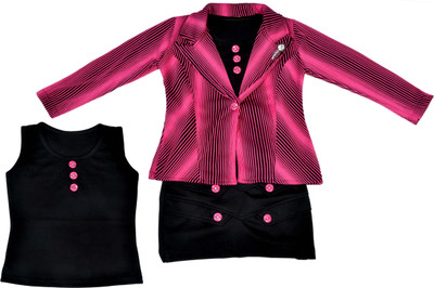 

Hey Baby Girls Party(Festive) Blazer Skirt(Red