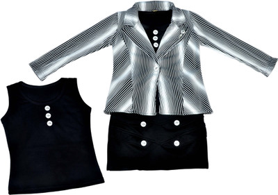 

Hey Baby Girls Party(Festive) Blazer Skirt(Grey