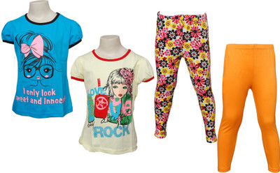 

Little Stars Girls Casual Top Jegging(Multicolor