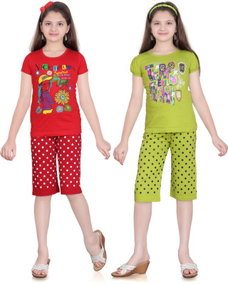 

Sini Mini Girls Casual(Multicolor, Megandi & red & megandi & red