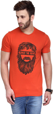

Koolpals Printed Men Round Neck Orange T-Shirt