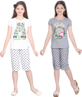 

Sini Mini Girls Casual(Multicolor, Black & wmelange & wmelange & white