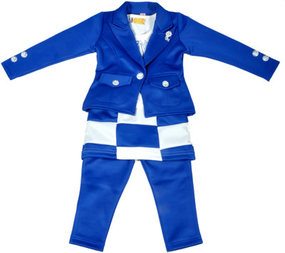 

Hey Baby Girls Party(Festive) Coat Skirt, Pant(Blue, Blue01