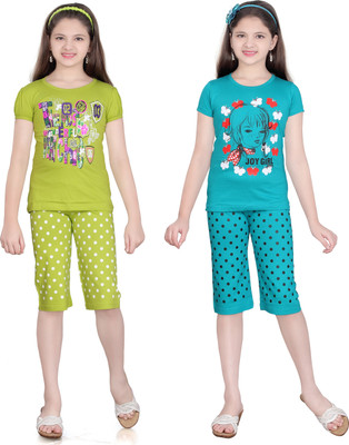 

Sini Mini Girls Casual(Multicolor, Tblue & megandi & tblue & megandi